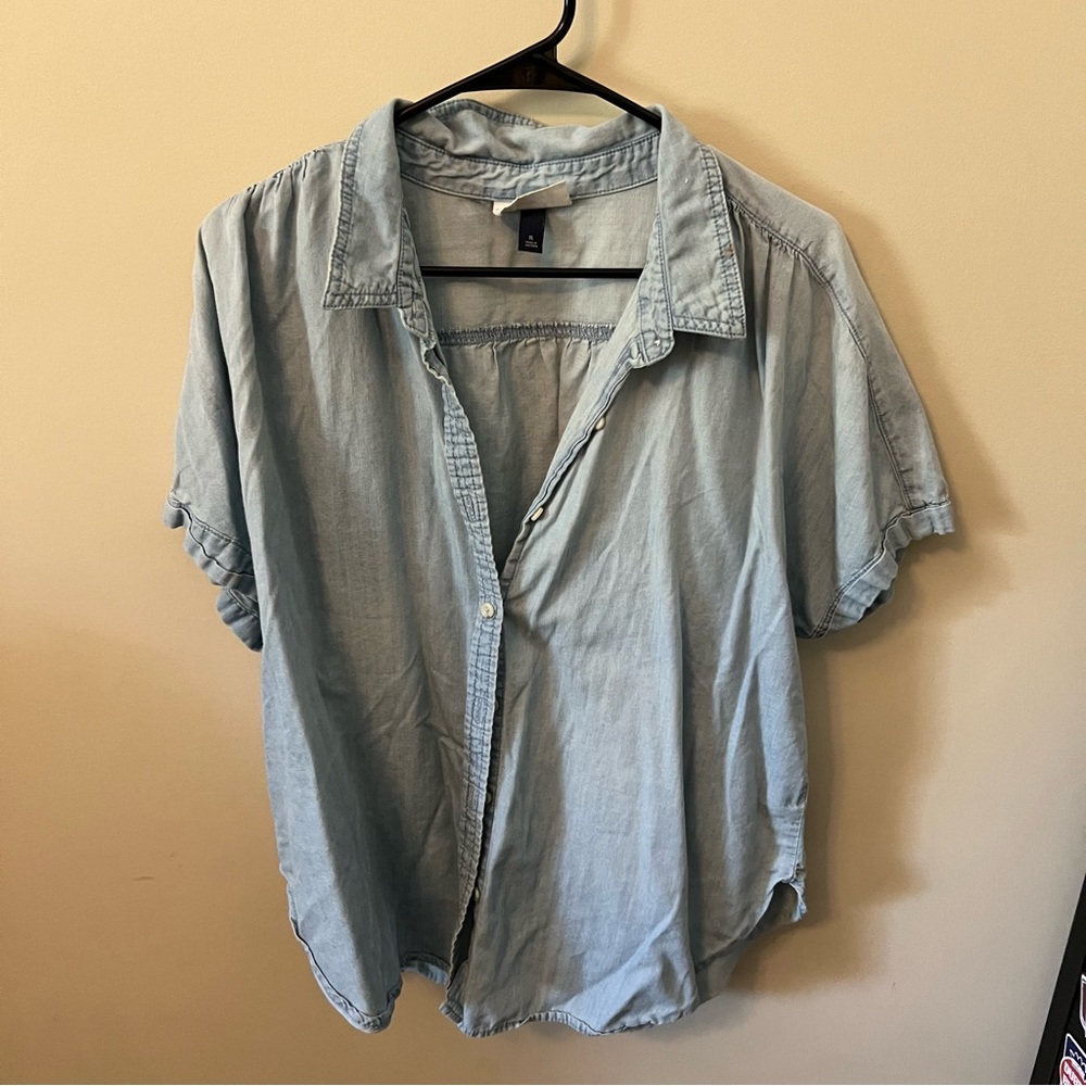 Light blue button down